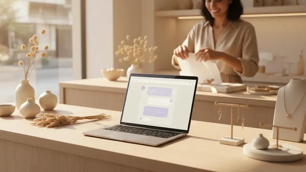Telamet AI receptionist answering a customer conversation